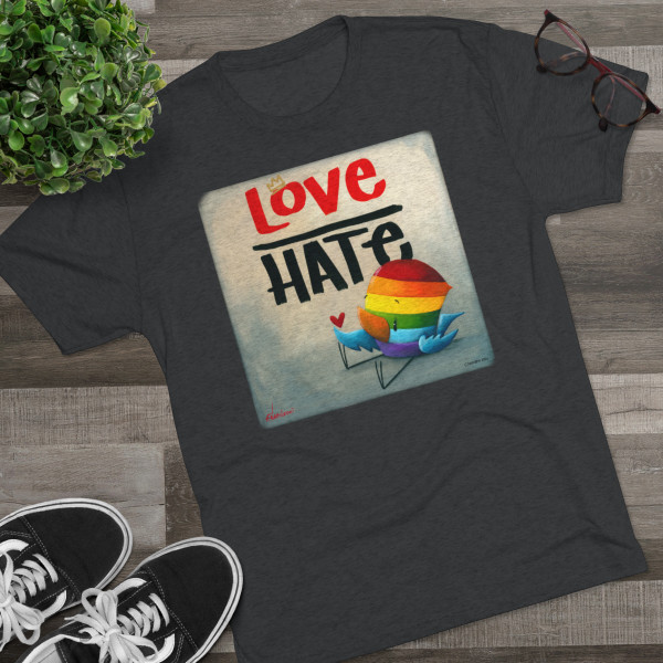 Love Over Hate, Pride Tri-Blend Tee - Free Shipping