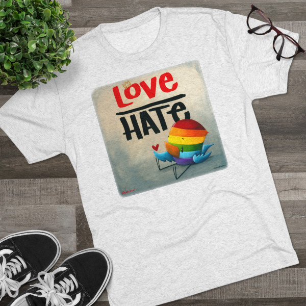 Love Over Hate, Pride Tri-Blend Tee - Free Shipping
