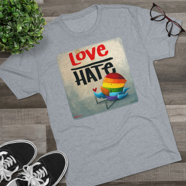 Love Over Hate, Pride Tri-Blend Tee - Free Shipping
