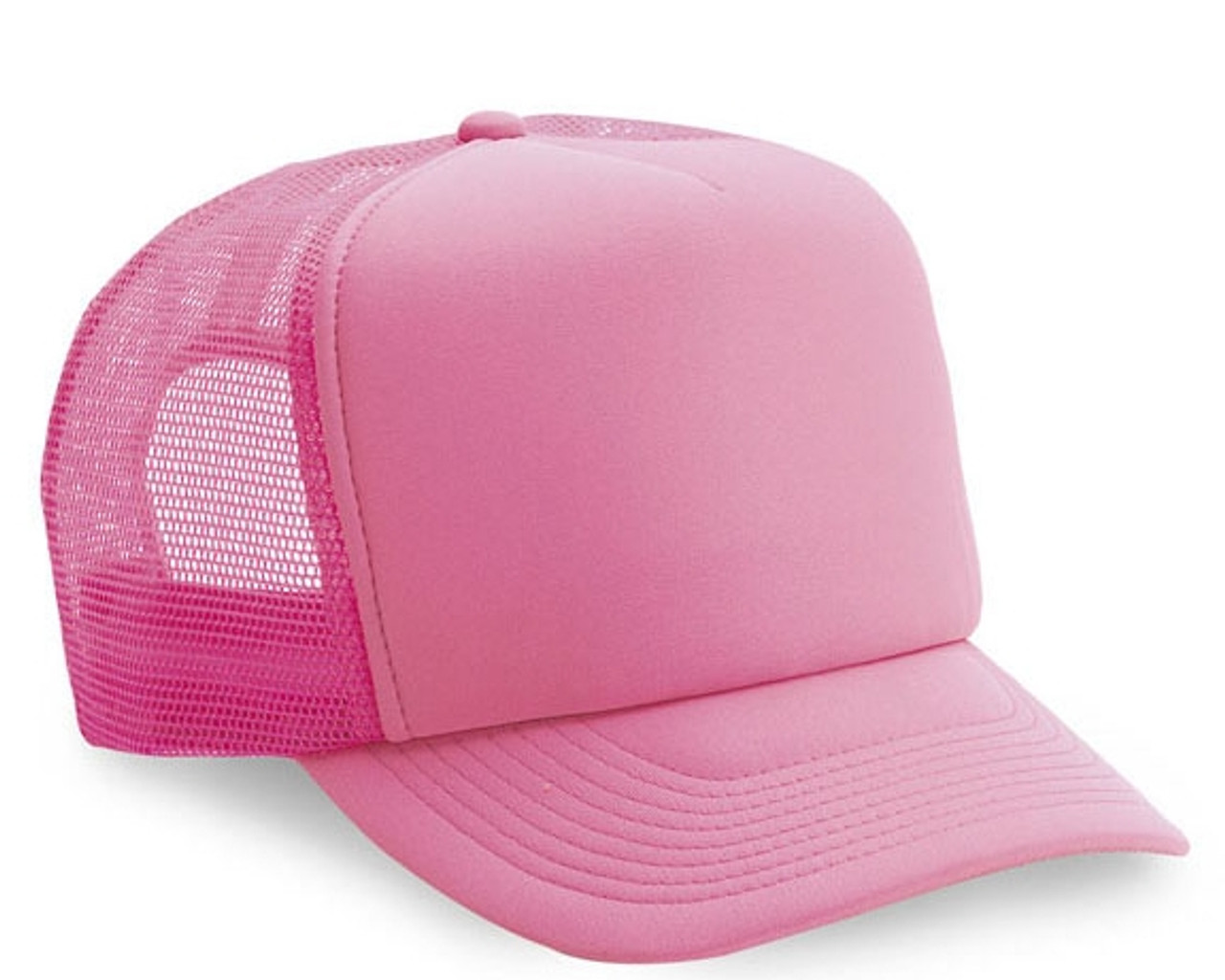 Neon Pink plain blank Trucker Hat Mesh Hat Snapback Hat