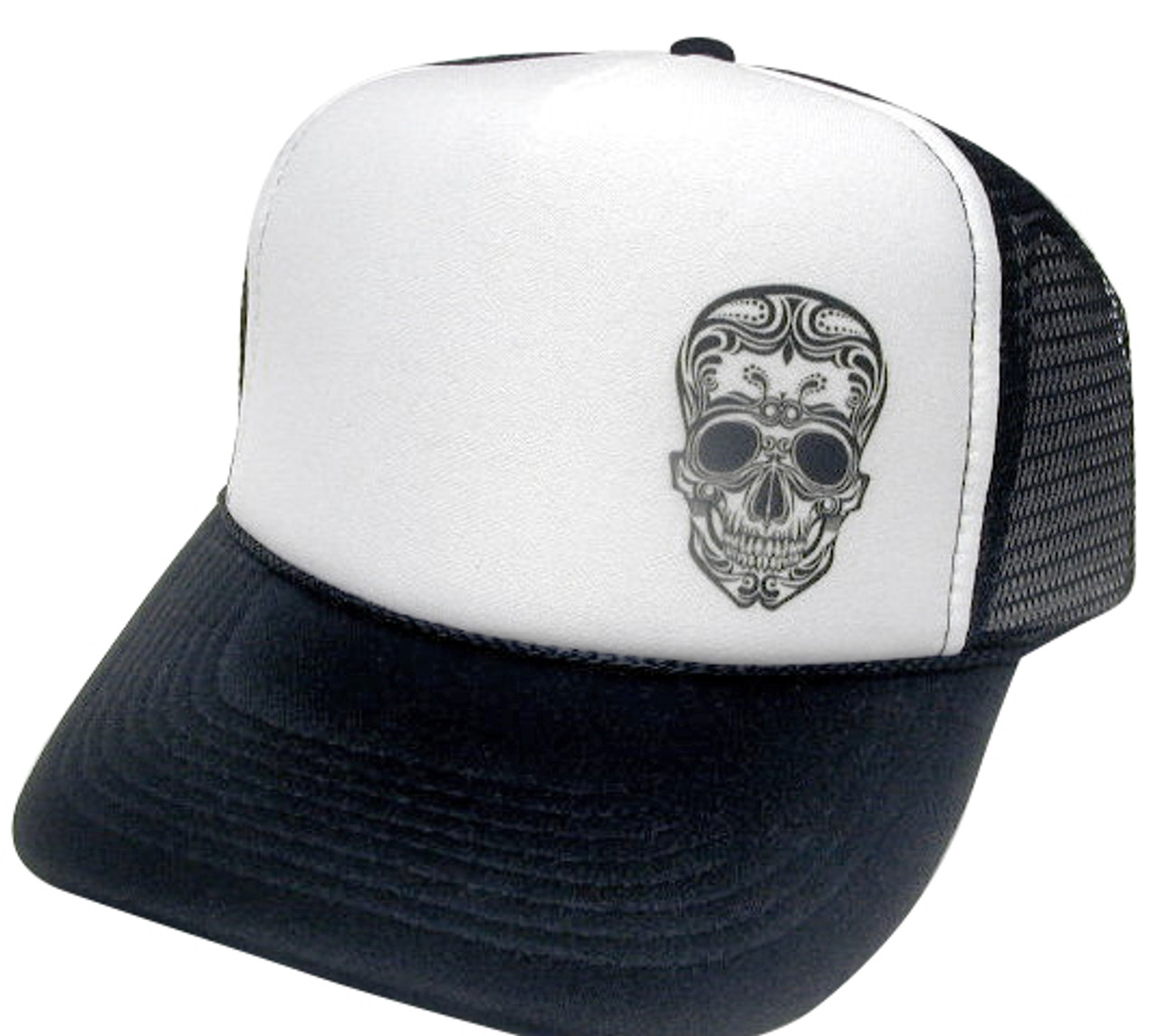 Tattoo Skull Hat, Trucker Hat, Mesh Hat, Snap Back Hat, Trucker Hats