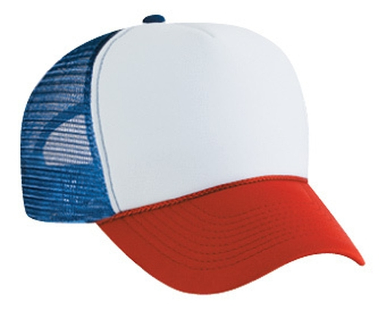 Blank Hat, White Front Royal Blue Back, Trucker Hat, Mesh Hats