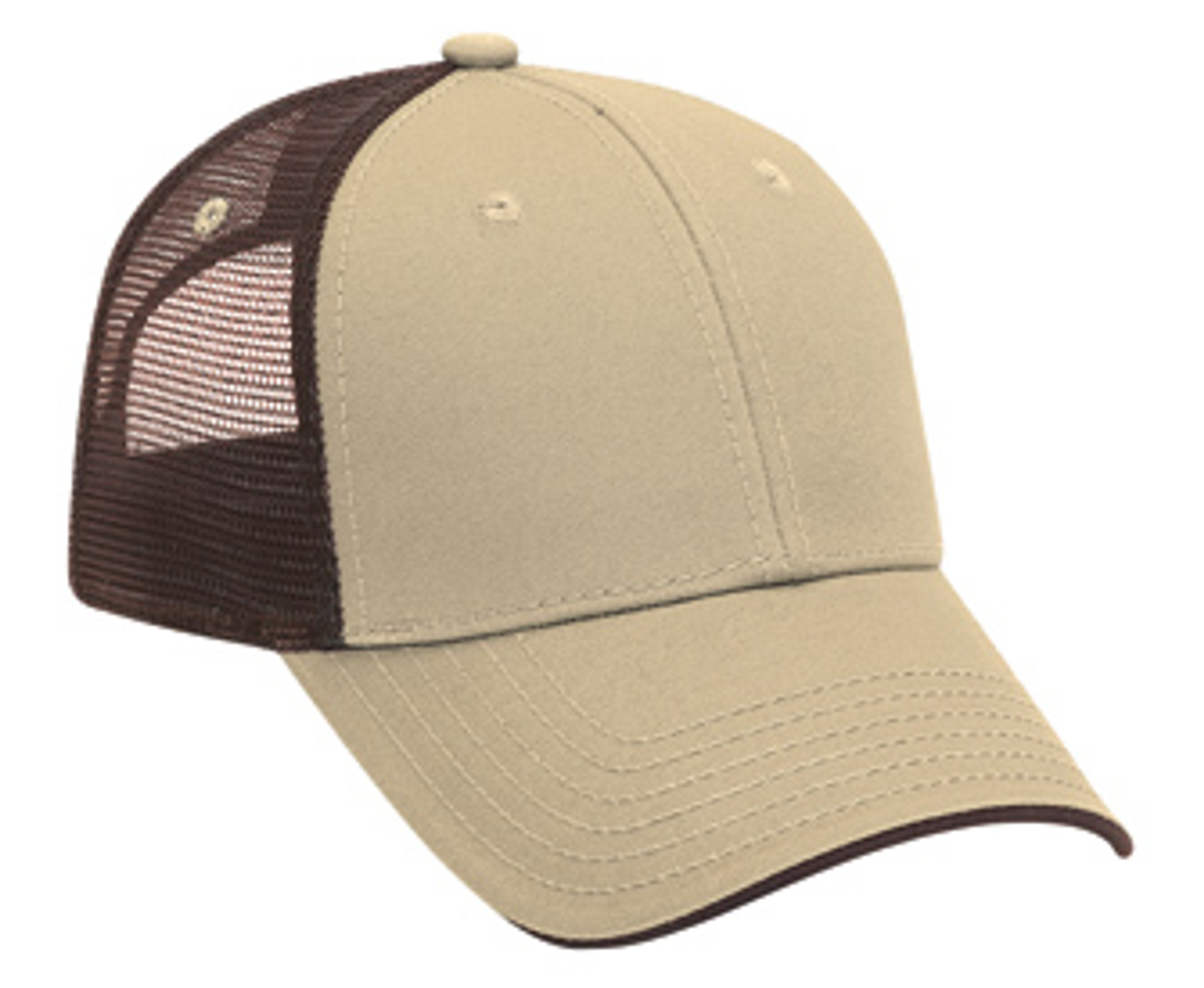 Low Profile Tan Front Black Back Hat, Plain Trucker Hats