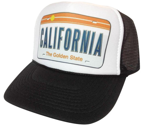 California License Plate Hat, Trucker Hat, Places Hats