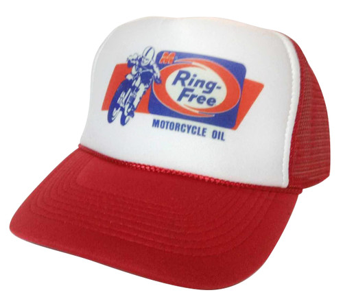 As shown in photo then color of the hat . ex. Red/white front