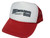 As shown in photo then color of the hat . ex. Red/white front