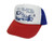 As shown in photo Red/White/Blue/white front