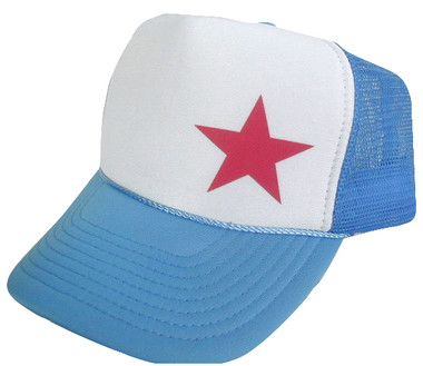 Blue with Pink Star Hat, Trucker Hats, Cool Trucker Hats
