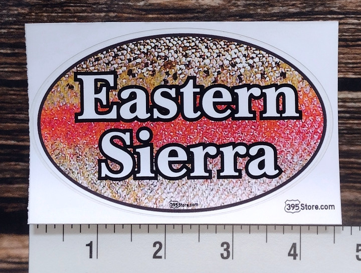 Eastern Sierra Oval Rainbow Trout Skin Sticker - 395 Store