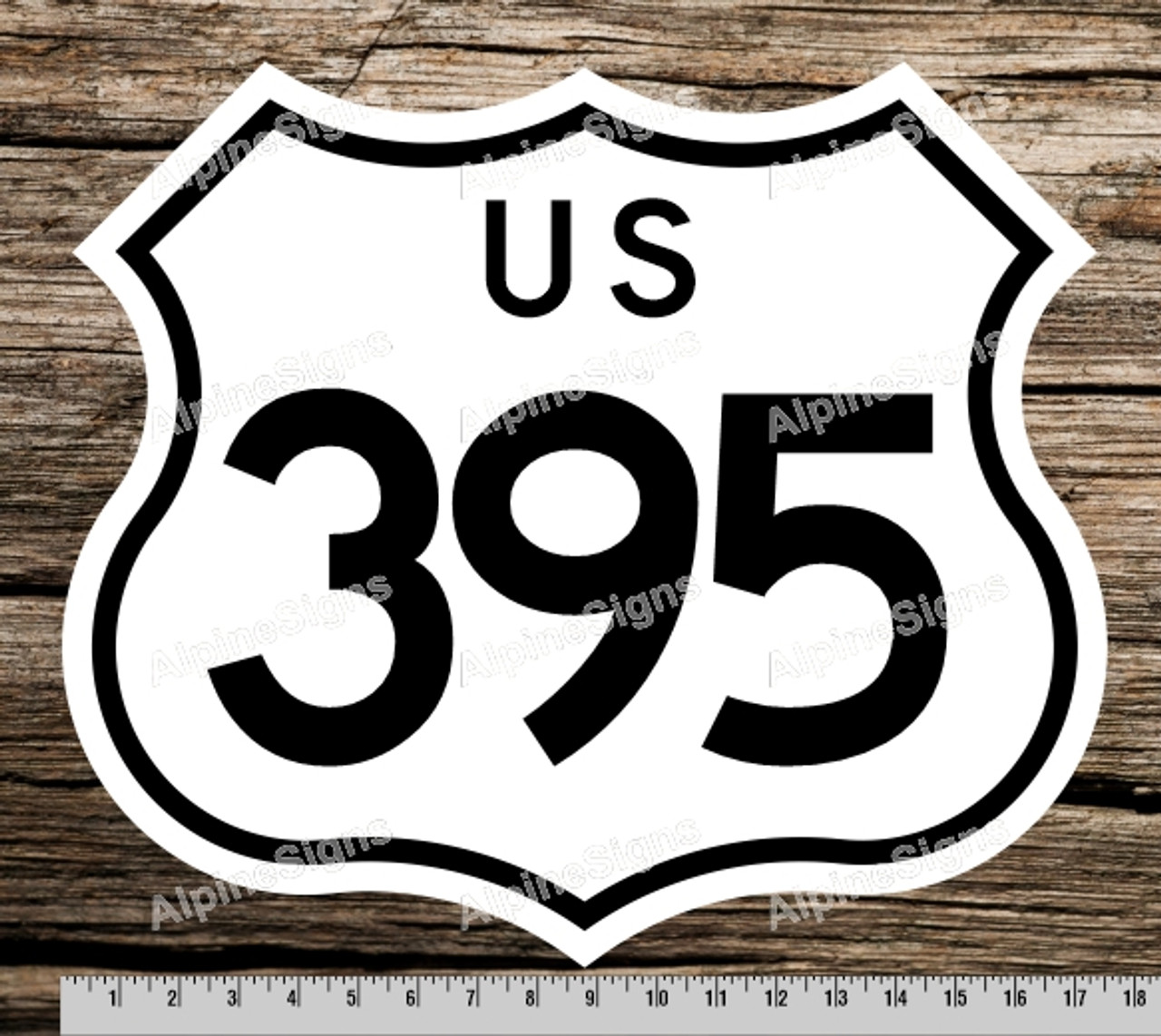 海外輸入 道路標識 US route 395 California Nevada Oregon Washington marker road sign 