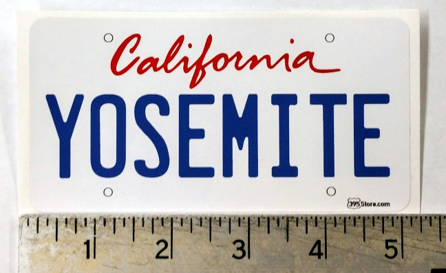 Yosemite California License Plate Sticker 395 Store