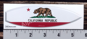 California flag shaped like a surfboard