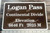 Logan Pass replica sign as seen in Glacier National Park at the Continental Divide