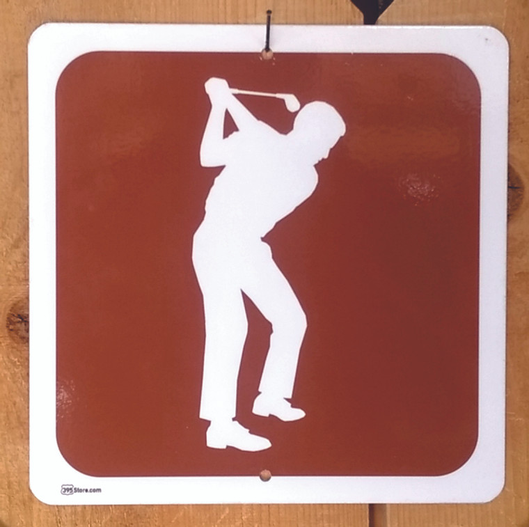 Golfing recreation sign as seen on the highways