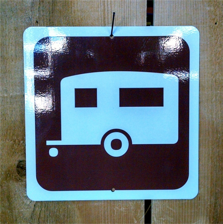 Camping trailer recreation sign as seen on the highways