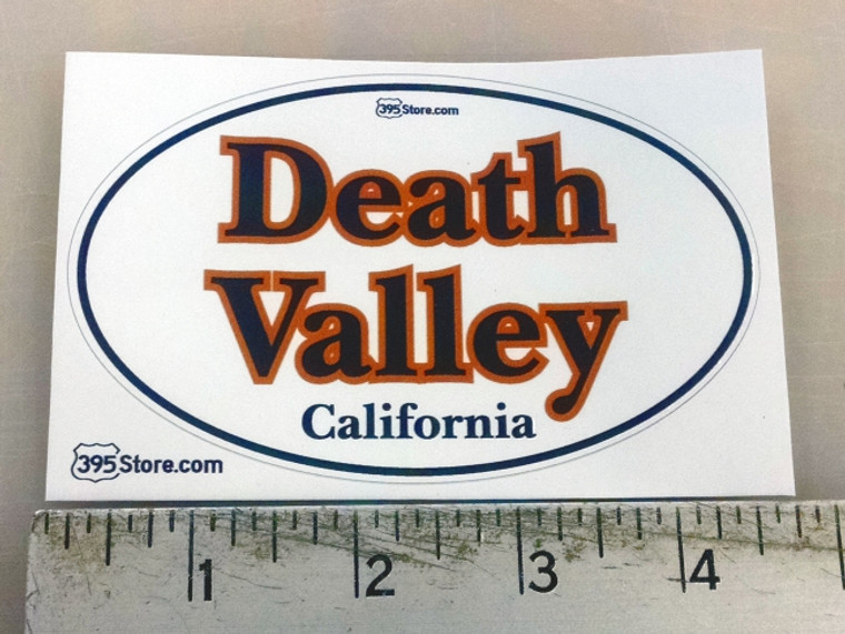 Oval sticker that says "Death Valley, California"