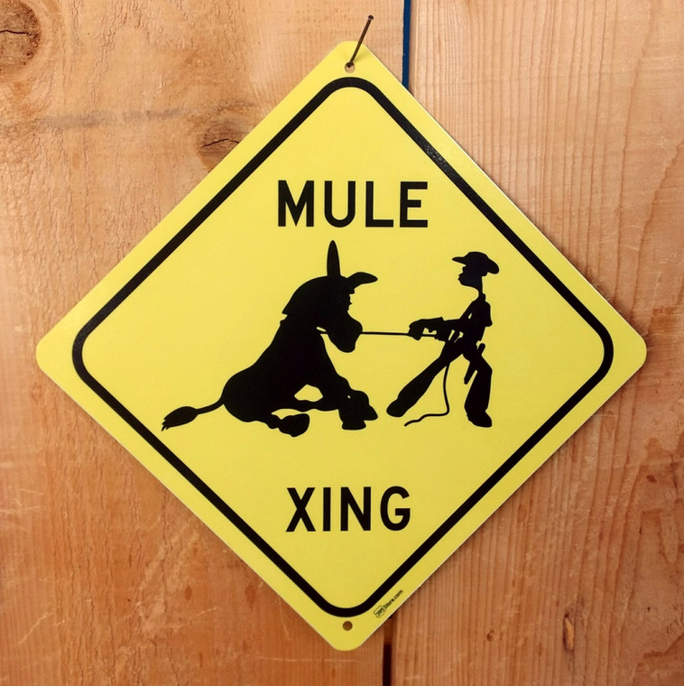 Mule crossing sign