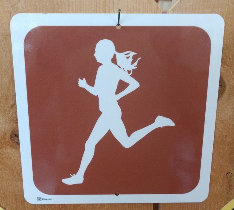 Female jogger recreation sign