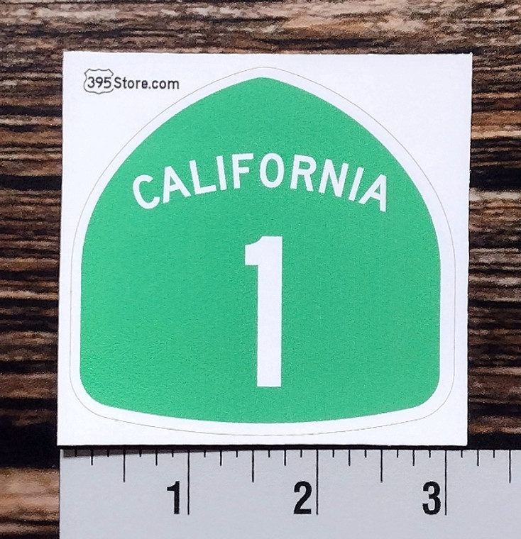 Sticker looks like California state highway 1 sign. Pacific Coast Highway.