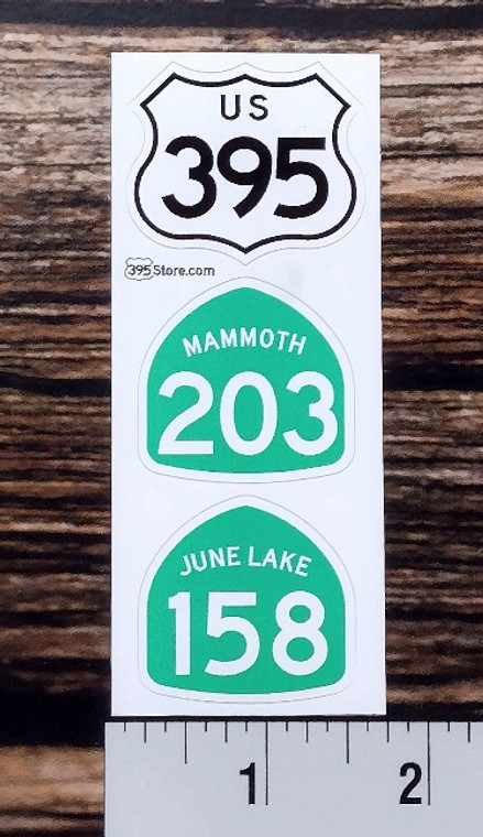 Pack of 3 miniature 395, 203 and 158 stickers