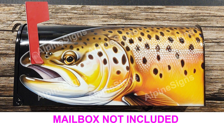 Realistic Huge Brown Trout sticker for mailboax