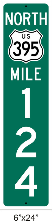U.S. Route 395 Mile Marker Sign