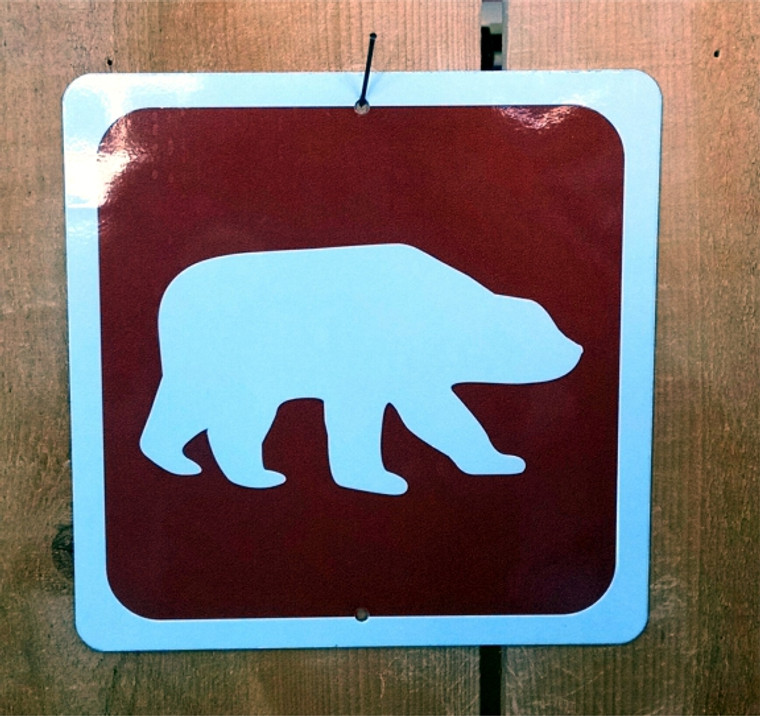 Bear wildlife recreation sign as seen on the highways