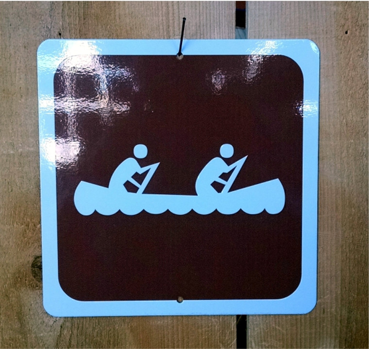 Canoe recreation sign as seen on the highways