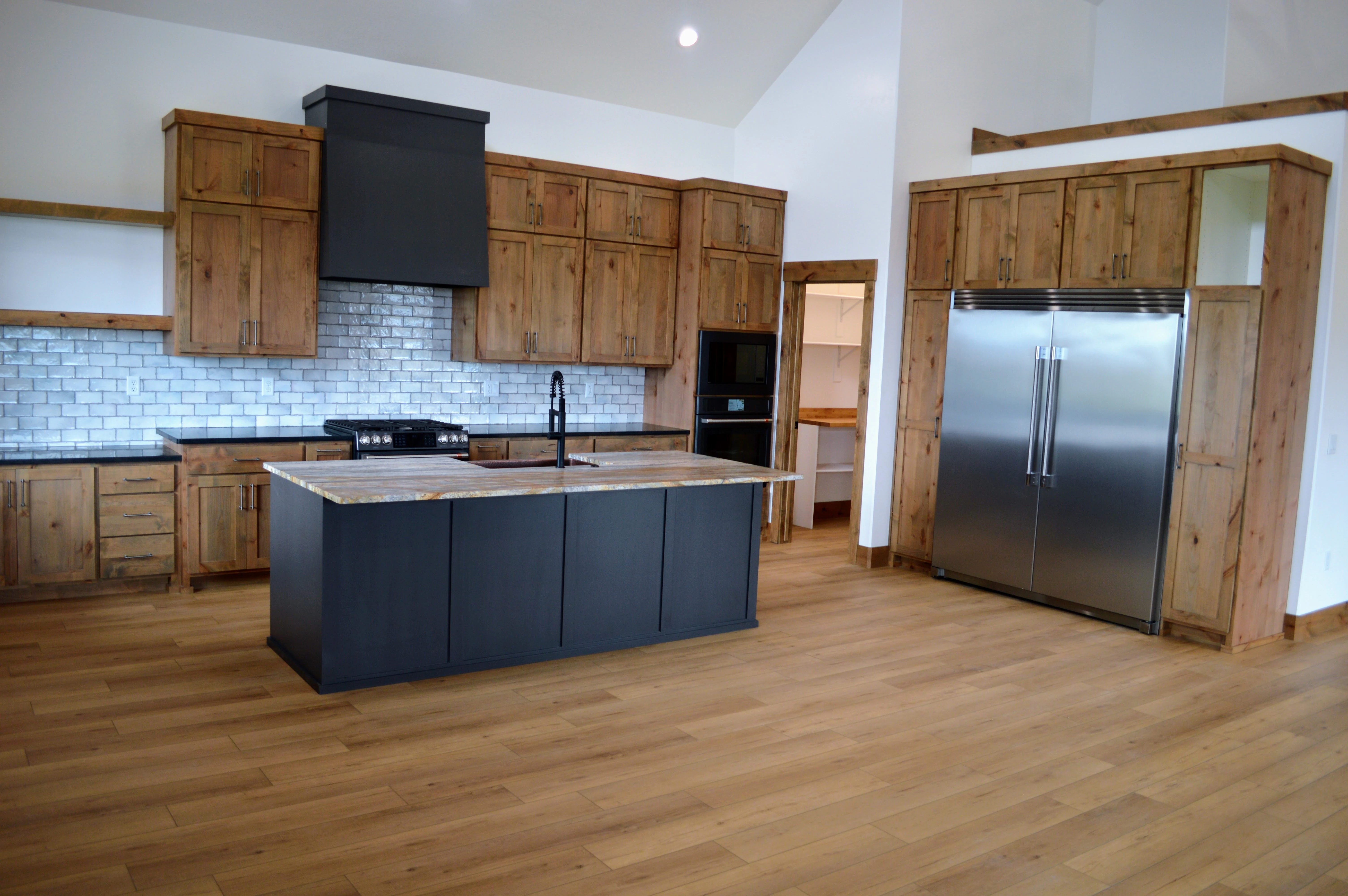 Hardwood flooring in rustic kitchen