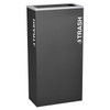 Product Highlights 
Slim, rectangle design
17-gallon capacity
Fingerprint-proof textured steel construction
Eco-friendly and recyclable
Sturdy feet protect floor surfaces
ADA Compliant
Made in the USA