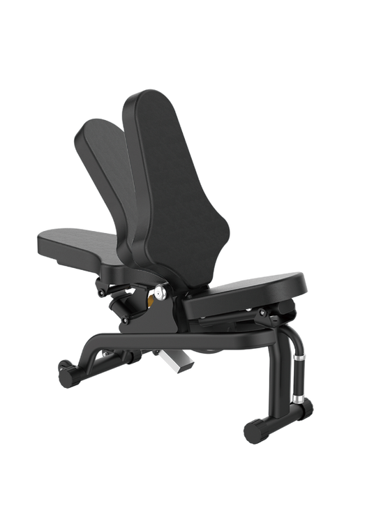 Special Features:

Custom, space-saving design.
Six back rest pad adjustments to fit the user size and comfort.
Cushion design includes built in leg locking for overhead cable exercises.
Transportation wheels and handle.
42x16x18IN
Weight: 61lb
Packed Weight: 78lb