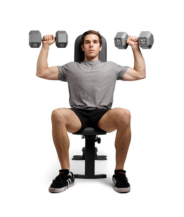 FLiPBENCH is the perfect companion for your dumbbell set, weight rack, or connected home fitness system. It’s small stored footprint means you don’t have to stumble around your bench when you’re not using it. It’s sturdy design gives you the perfect platform to hit all your decline, flat, and incline bench exercises.

Best of all, it’s designed to look good in your living space!

Backrest Positions: -14, 0, 15, 30, 45, 60, 75, 85°
Seat Positions: 0, 14°
Bench Weight: 50 lbs
Max Load: 650 lbs