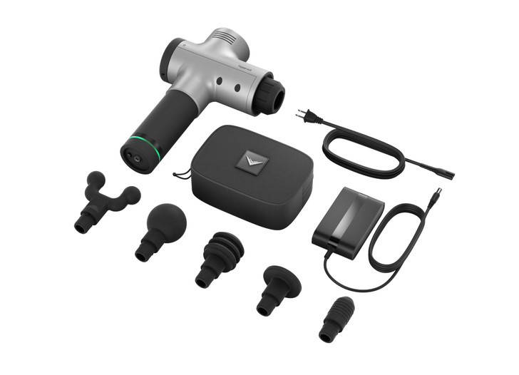 UNBOXING
What’s Included

Hypervolt
AC cable and 24 V charger
Head attachments: Fork, Ball, Cushion, Flat, Bullet
Head attachment pouch
