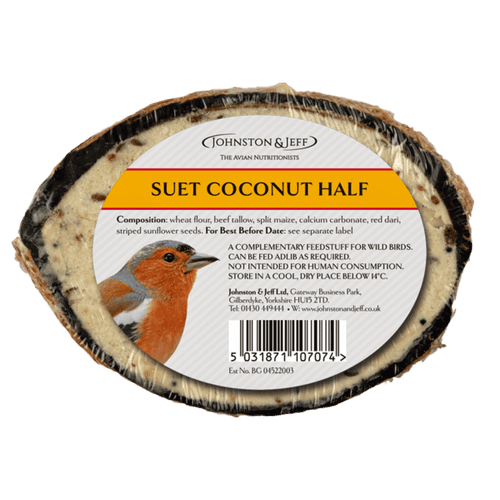 Suet Filled Coconut Halves for Wild Birds - Pack of 1