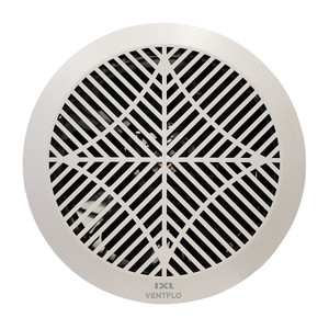 The Eco Ventflo 200mm Extractor Fan features 465m3/hr extraction and is suitable for installation in bathrooms, kitchens, laundries and toilets. It has been designed using back draught shutters to prevent warm air escaping from your bathroom into the roof cavity when the exhaust fan is not in use. This helps to maintain a comfortable temperature in the bathroom, meaning less energy is required for heating. It also prevents draughts from entering the room via the ceiling. This clever design means the Eco Ventflo is suitable for use in 5-Star Energy Rated homes where exhausting into the roof cavity is allowable. Eco Ventflo 200 has IPX2 rating and has a dishwasher safe fascia.