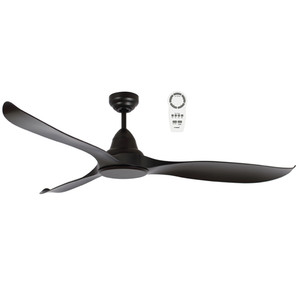 A sleek and modern fan with durable ABS blades, unique design and remote control.