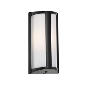 Regina Exterior Wall Light with Black Aluminiun Base and Opal Acrylic Diffuser. Simple yet Attractive Design with IP44 Indoor/Outdoor Under Cover Area Rating.