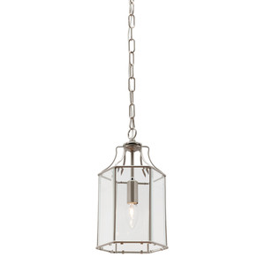 Arcadia is a Contemporary, Elegant and Classically Designed 1 Light Pendant Featuring Hexagonal Shape, Satin Chrome Metalware and Bevelled Glass Panels. Looks great with Decorative Filament Globe.