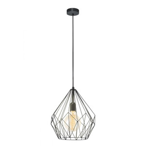 This pendant luminaire from the series CARLTON is made of black steel, and pairs well with various shapes of LED filament globes.