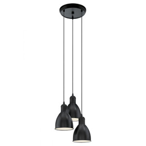 The PRIDDY range features an all black finish and metal shades for an industrial feel.
