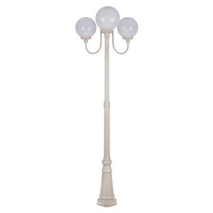 GT-624 Lisbon Triple 25cm Spheres Curved Arms Tall Post Light - Powder Coated Finish / E27