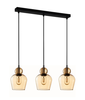 PENDANT ES 1 X 3S 72W Bronze Amber Glass ELLIPSE