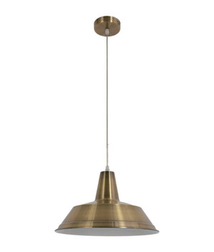 PENDANT ES 60W Antique Brass Angled Dome