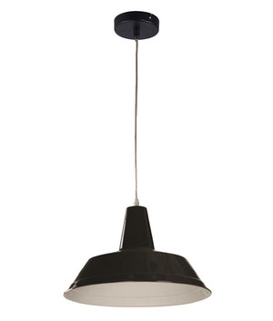 PENDANT ES 60W BLK Angled Dome