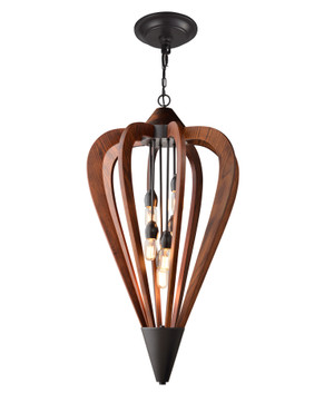 PENDANT ES X 6 60W(Max) Tuscan Coffee Cherry Wood LGE ARROW