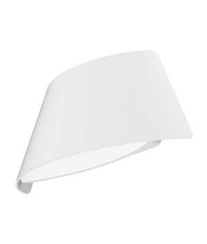 WALL LED 240V S/M Matt White Curved Up/Dn 3000K 9W IP65