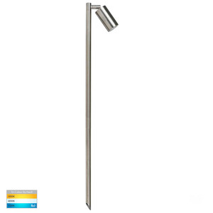  HV1403T-SS316 - Tivah 316 Stainless Steel TRI Colour Single Adjustable LED Bollard Spike Light 