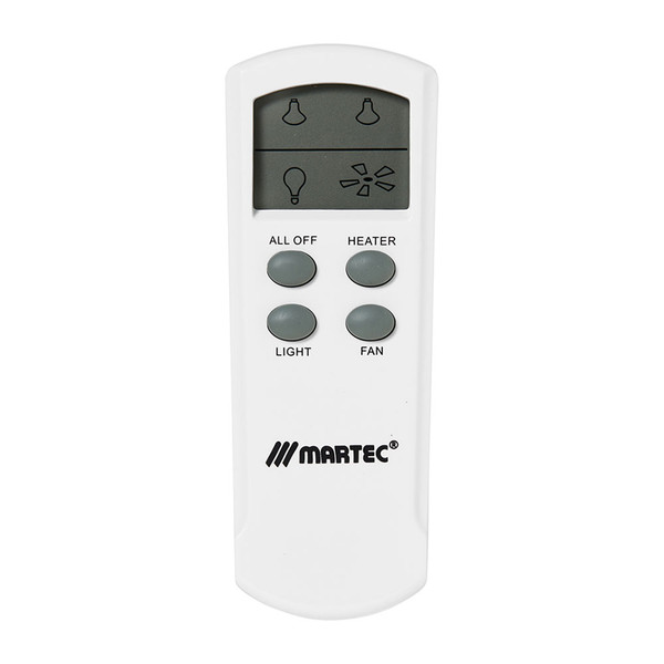 The MBHREM is a LCD remote kit design to work with Martecs full range of 3-in-1 bathroom heaters and exhaust fans. Capable of operating all functions remotely, the MBHREM is a great solution for larger bathrooms or for when your walls cannot be re-wired.