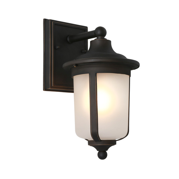 Clean, Crisp and Smart Looking Classic Exterior Wall Light with Frosted Glass and Black Aluminium Finish.