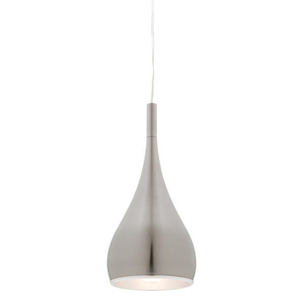 Modern and Stylish Teardrop Pendant. Ideal over Kitchen Benchtops, Kitchen Areas and Living Rooms. Features Modern Design with Height Adjustable Cable.